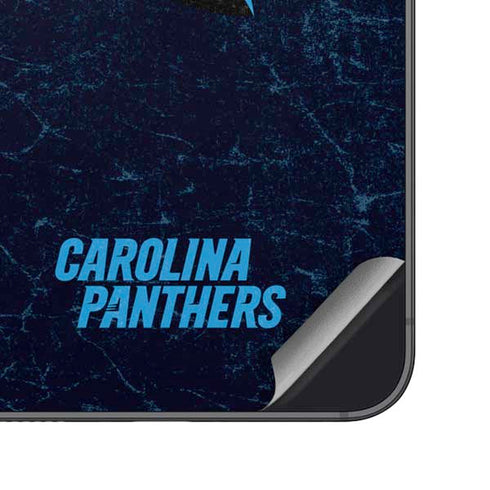 NFL Carolina Panthers Distressed Galaxy S25 Skin